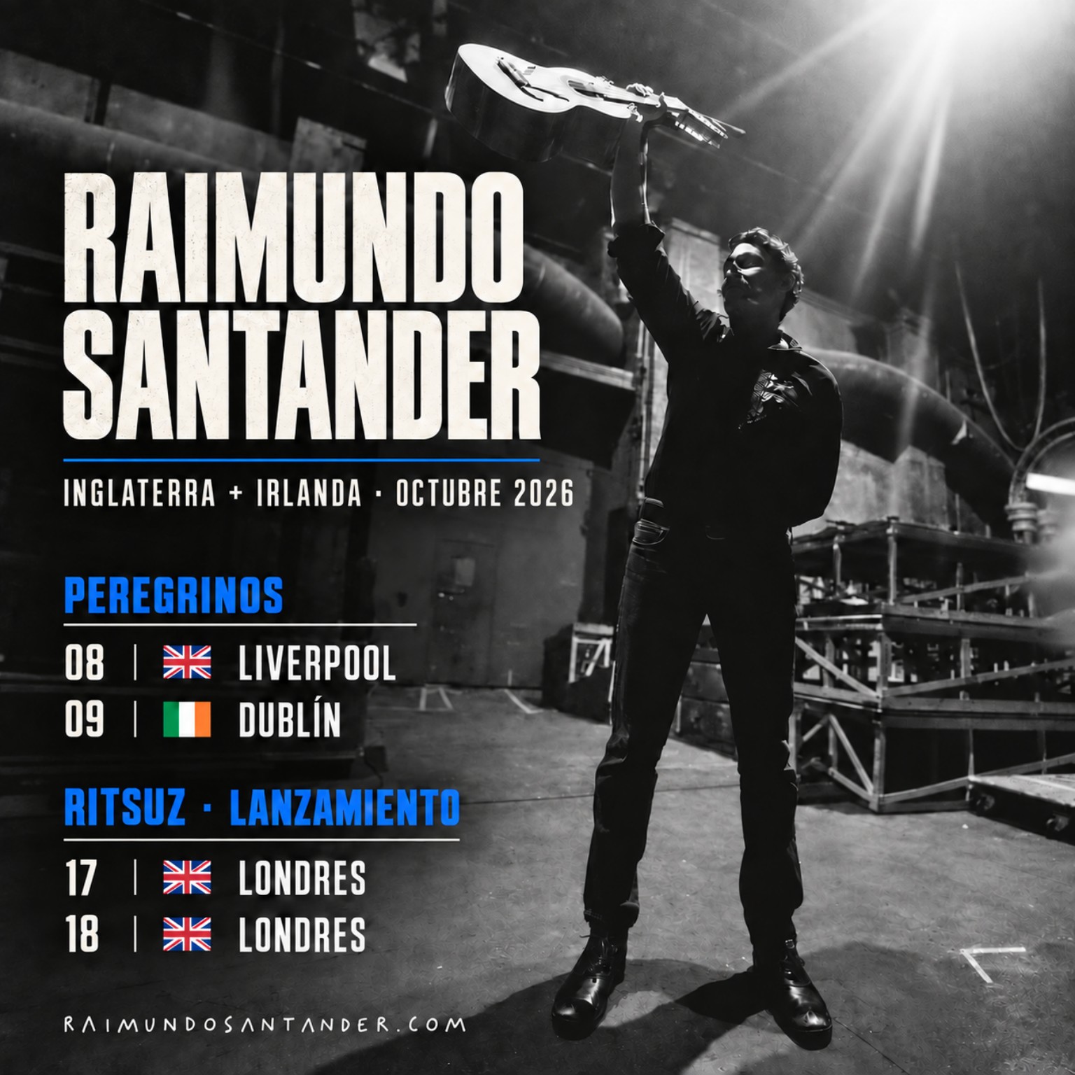 Raimundo Santander: gira Inglaterra e Irlanda, octubre de 2026